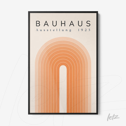 poster print featuring bauhaus style geometric design with black frame