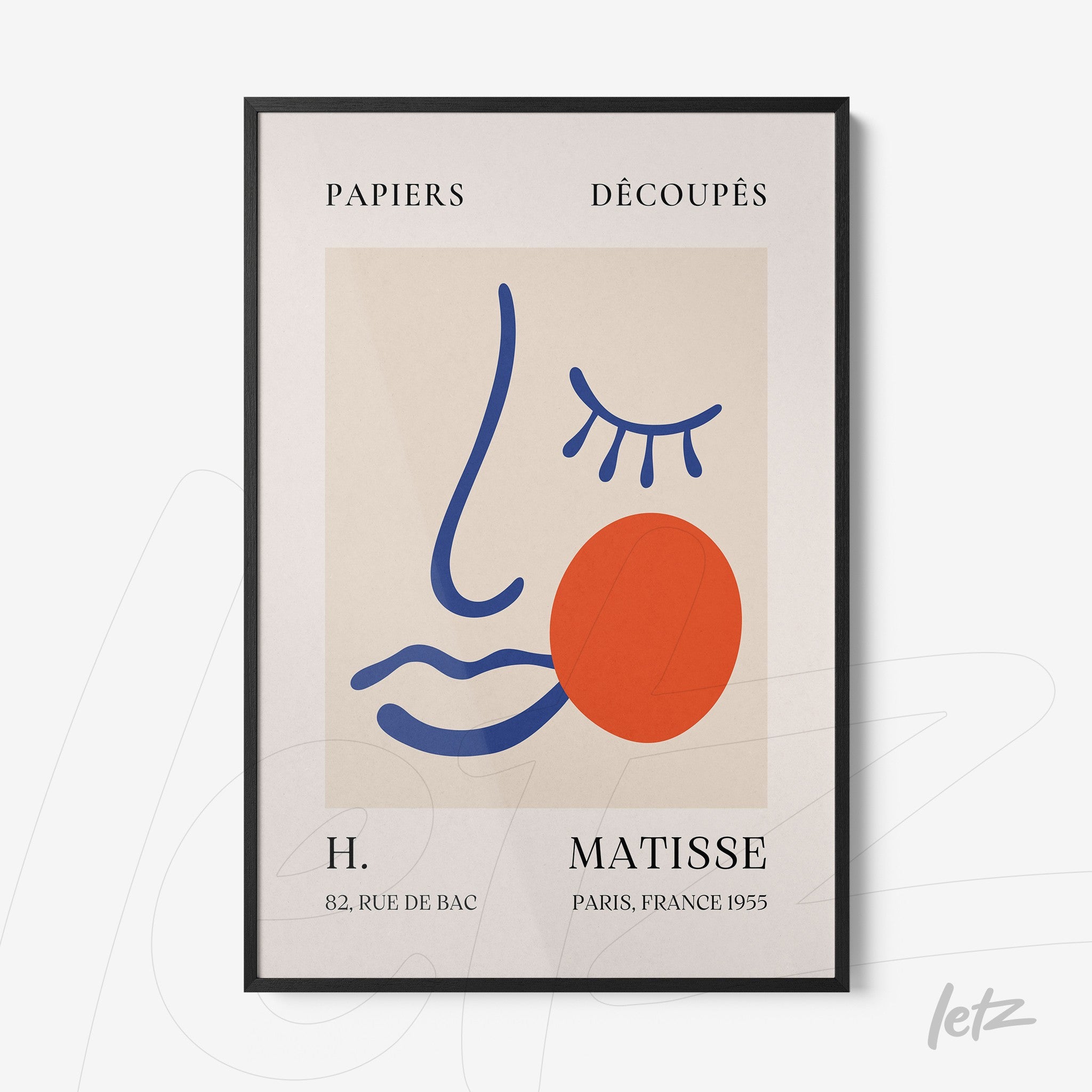 framed wall art featuring abstract face design in vibrant colors with geometric shapes