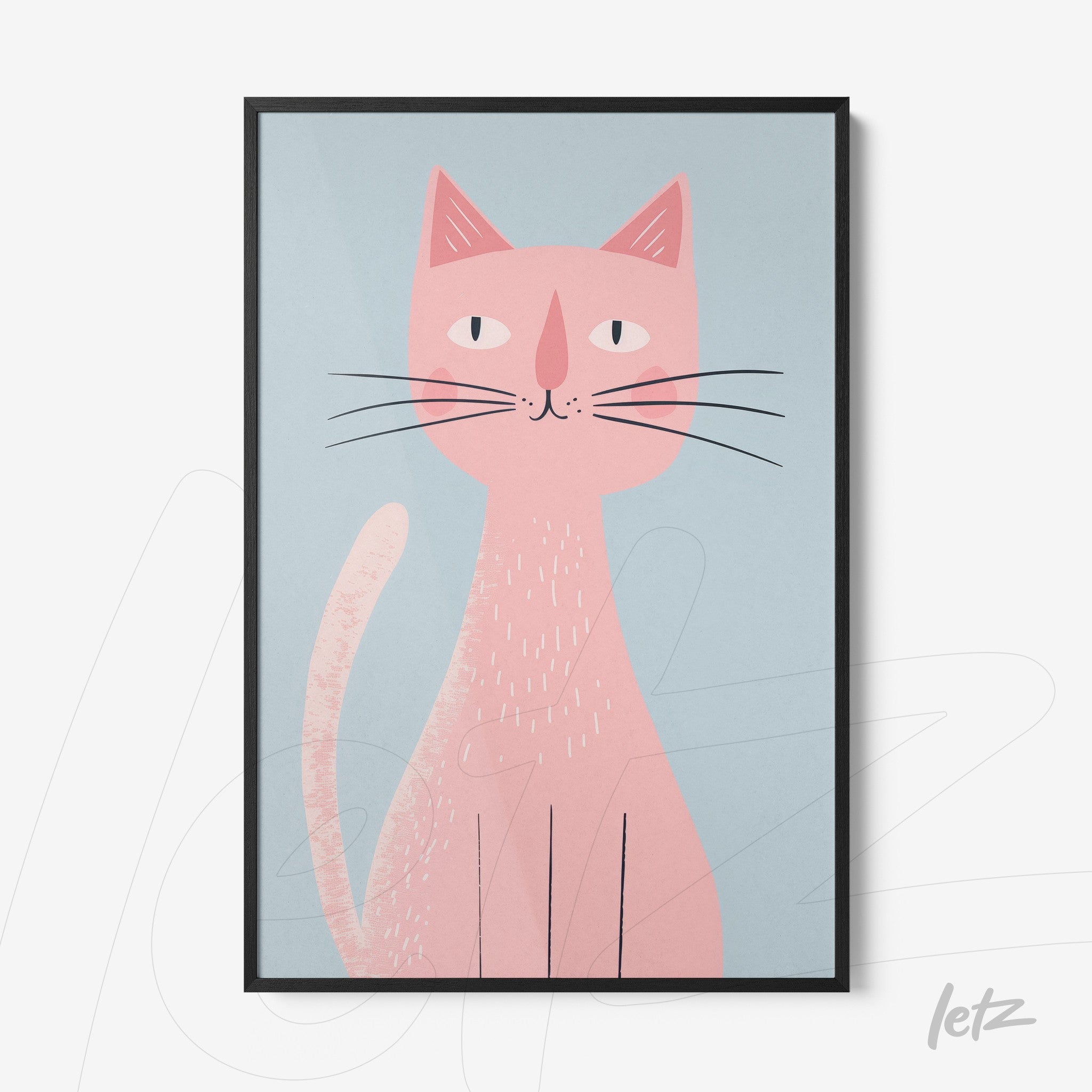Letz-Quadro-Preview-Filete-com-Vidro-Preta_animais-fofinhos-gato-rosa-1.jpg