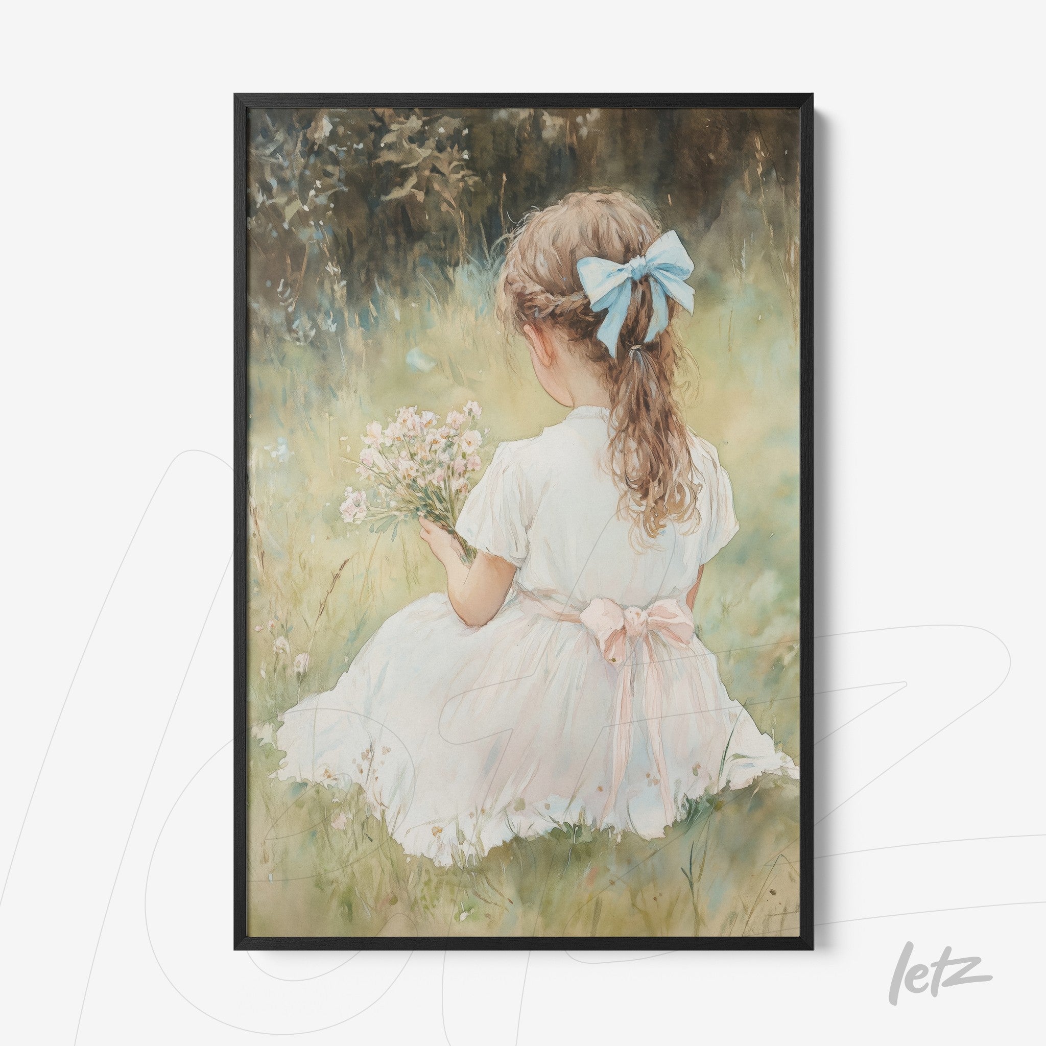 Letz-Quadro-Preview-Filete-com-Vidro-Preta_vintage-kid-girl-1.jpg