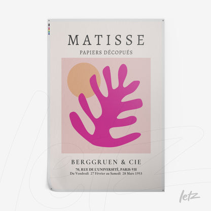 framed art inspired by Matisse featuring colorful shapes on a soft background