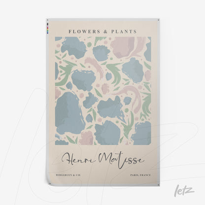 wall art featuring flowers and plants in contemporary style with a light background and subtle frame