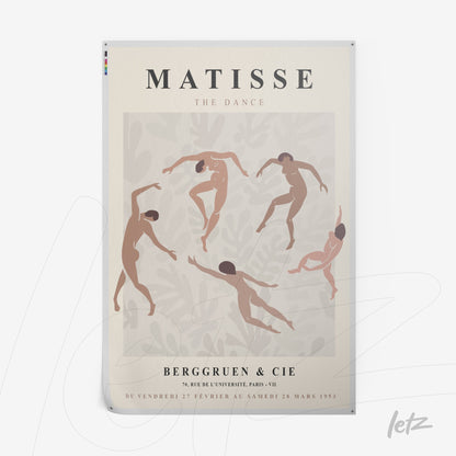 vintage style wall art featuring illustrations of dancing figures on a light background with white frame