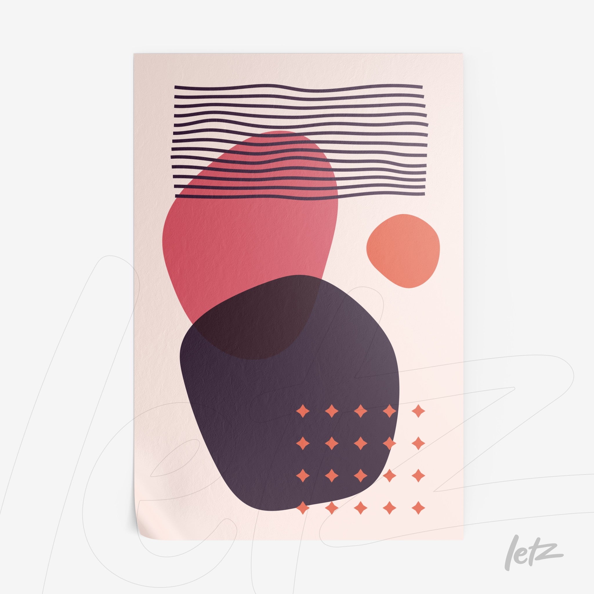 abstract art with colorful geometric shapes on a light background