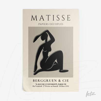 framed wall art featuring a stylized female silhouette on cream background with black text