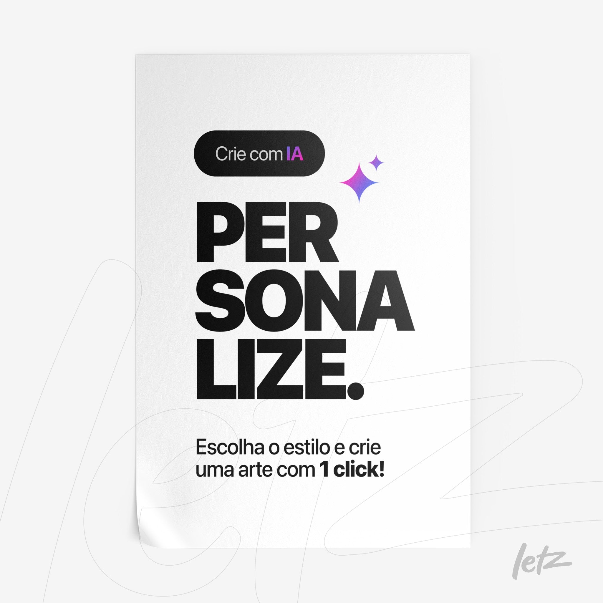poster print featuring bold text about customization on white background