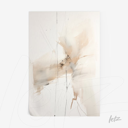 abstract art print in neutral tones featuring brush strokes and soft texture