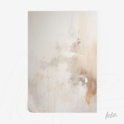 abstract wall art with soft shades of beige and cream featuring subtle textures and elegant brush strokes